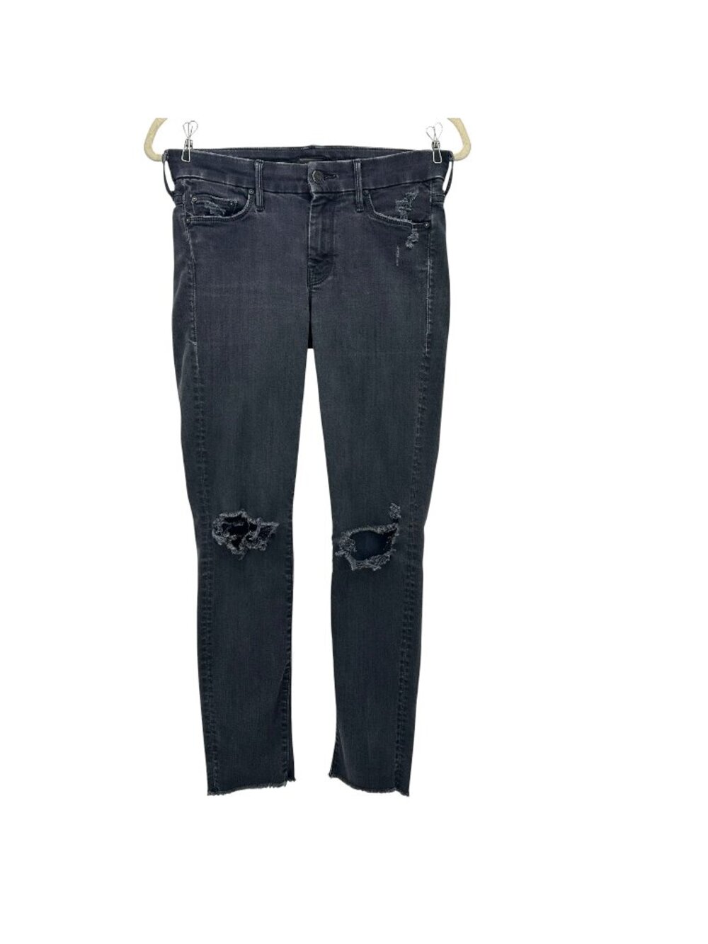 Mother Womens 25 Jeans The Looker Ankle Fray Guilty As Sin Wash Denim Skinny
